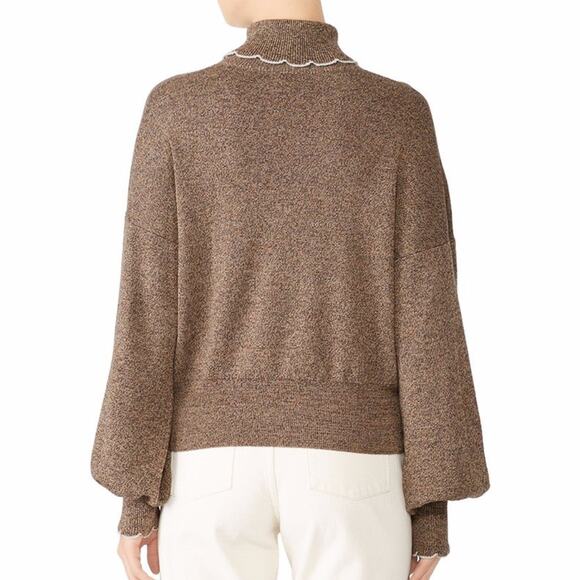 See by Chloé Chestnut scallop Turtleneck Sweater brown - 2 - Picture 2 of 13